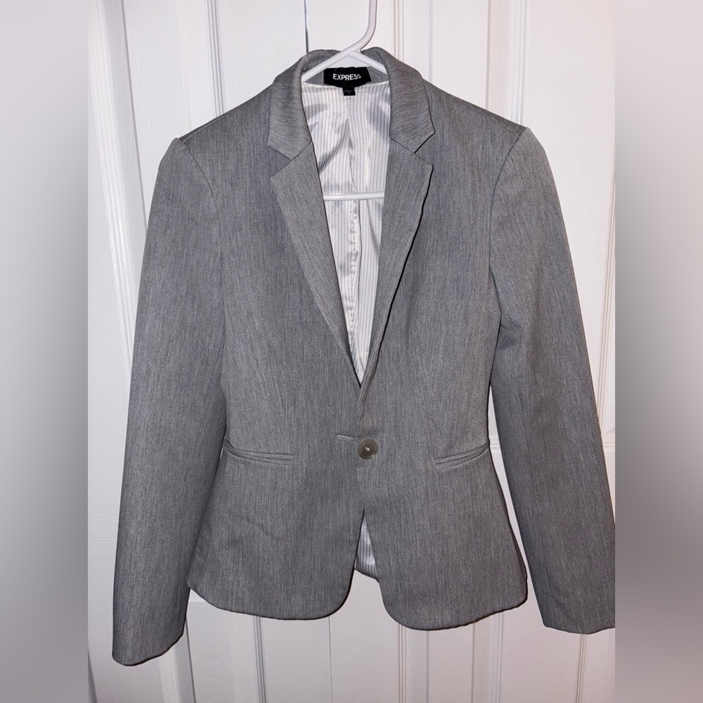 Express Light Gray Formal Blazer